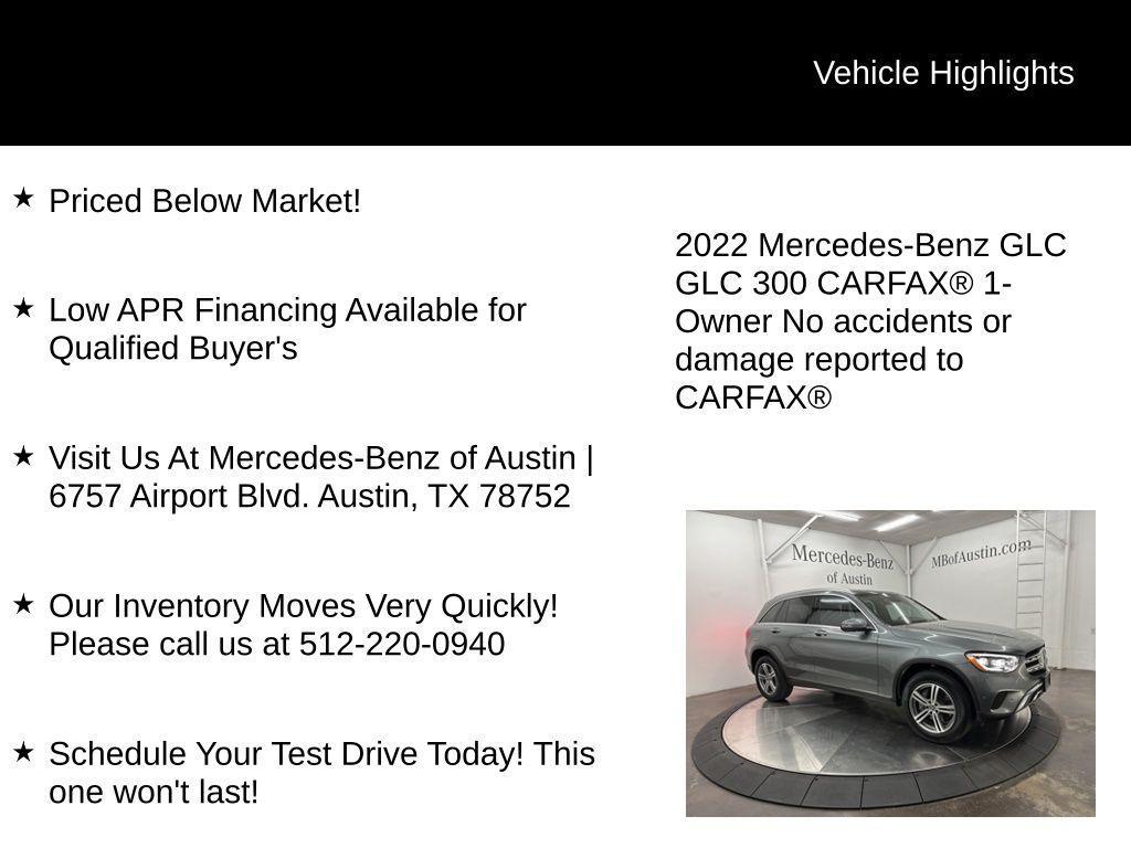 used 2022 Mercedes-Benz GLC 300 car, priced at $35,900