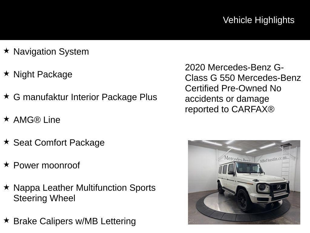 used 2020 Mercedes-Benz G-Class car, priced at $106,900