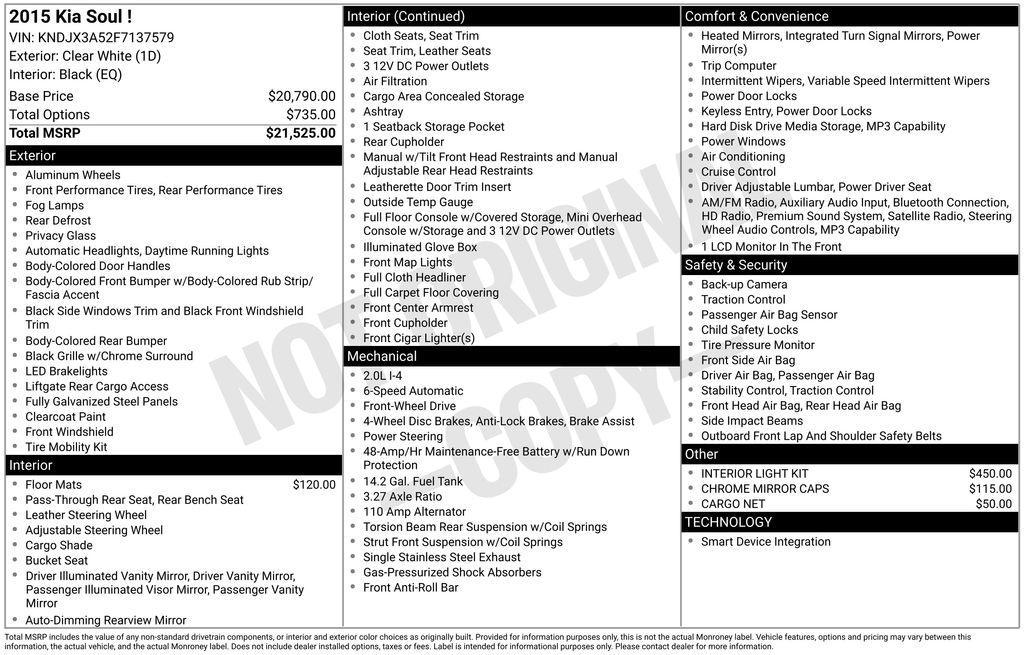 used 2015 Kia Soul car, priced at $11,500