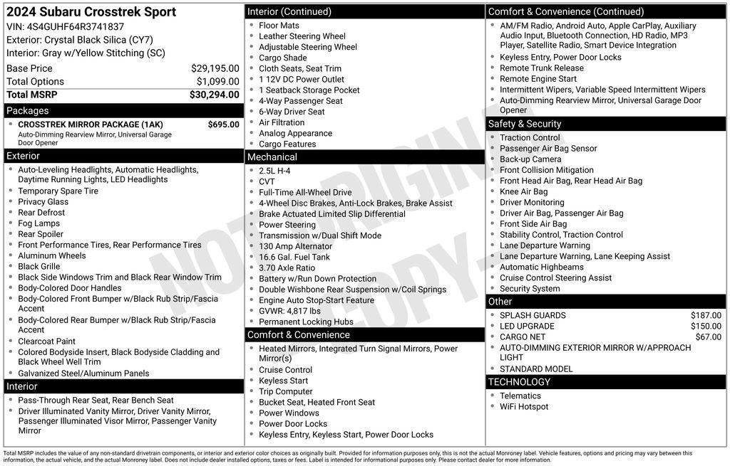 used 2024 Subaru Crosstrek car, priced at $28,900