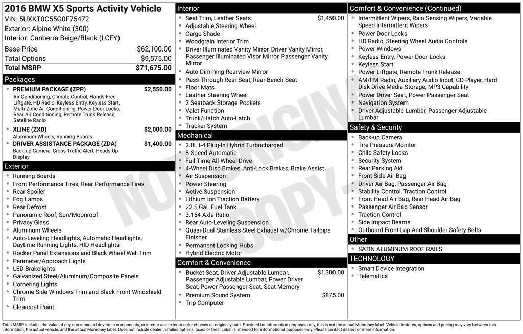 used 2016 BMW X5 eDrive car, priced at $13,900