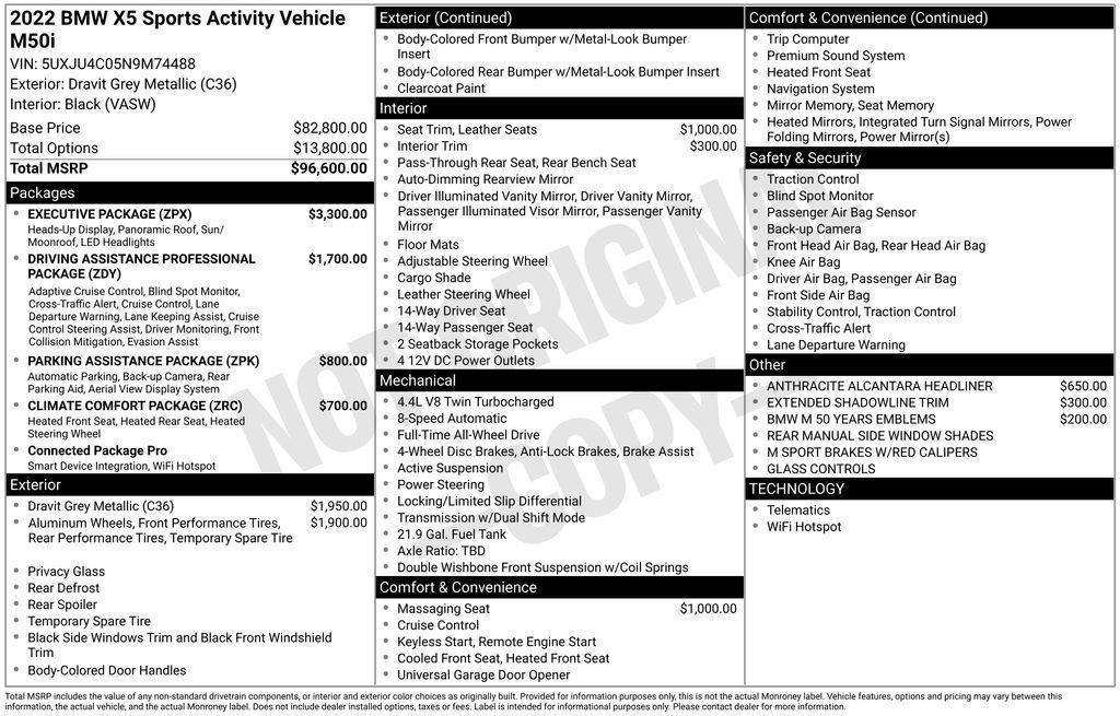 used 2022 BMW X5 car, priced at $58,900