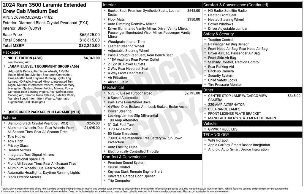 used 2024 Ram 3500 car, priced at $72,500