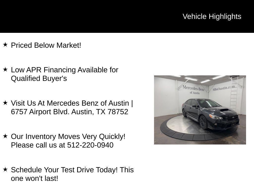 used 2018 Subaru WRX car, priced at $18,900