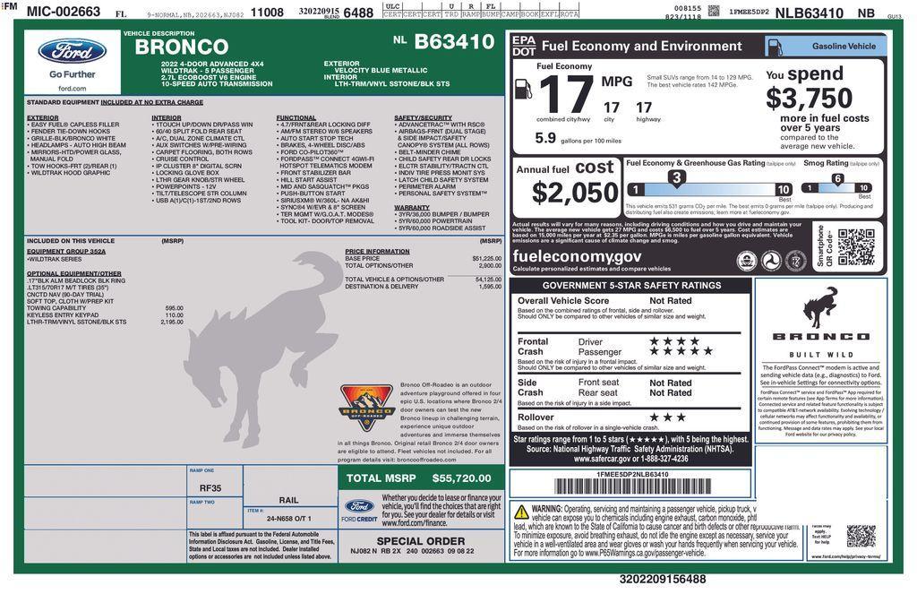 used 2022 Ford Bronco car, priced at $39,900