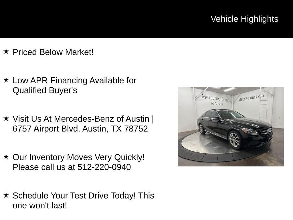 used 2016 Mercedes-Benz C-Class car, priced at $16,500