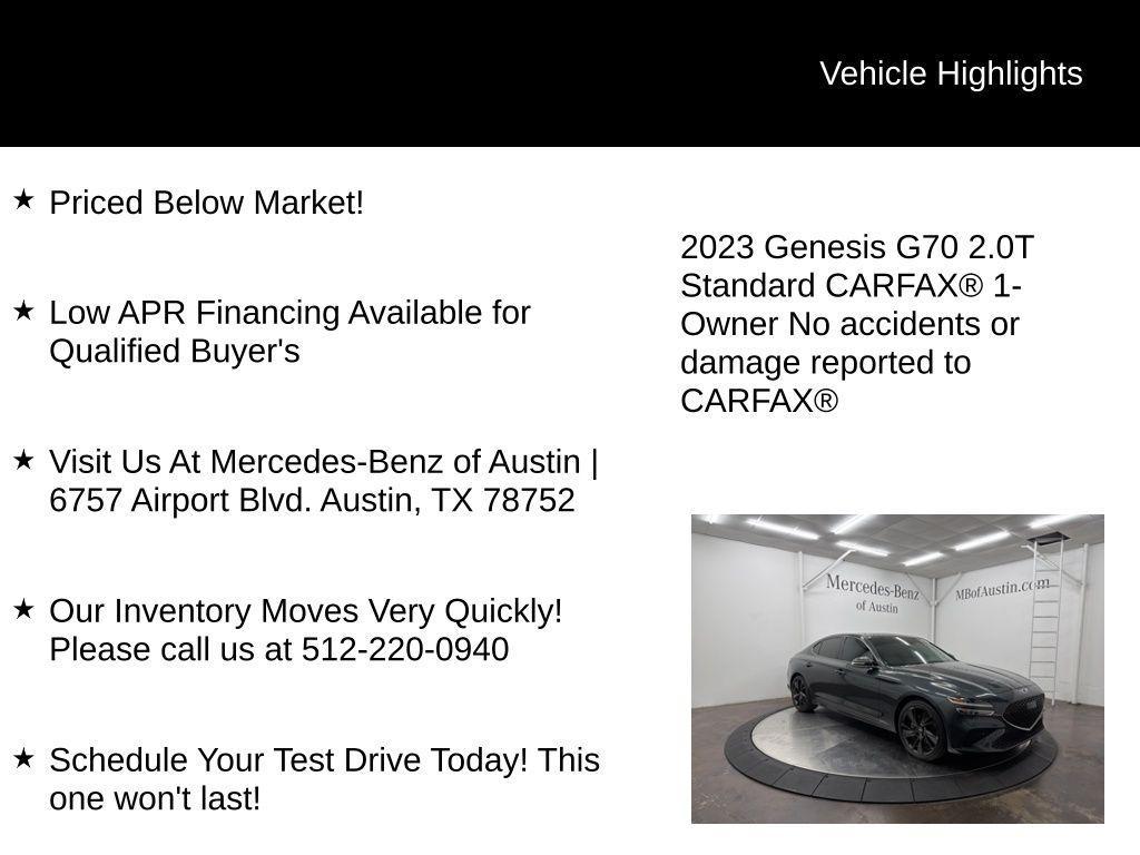 used 2023 Genesis G70 car, priced at $28,900