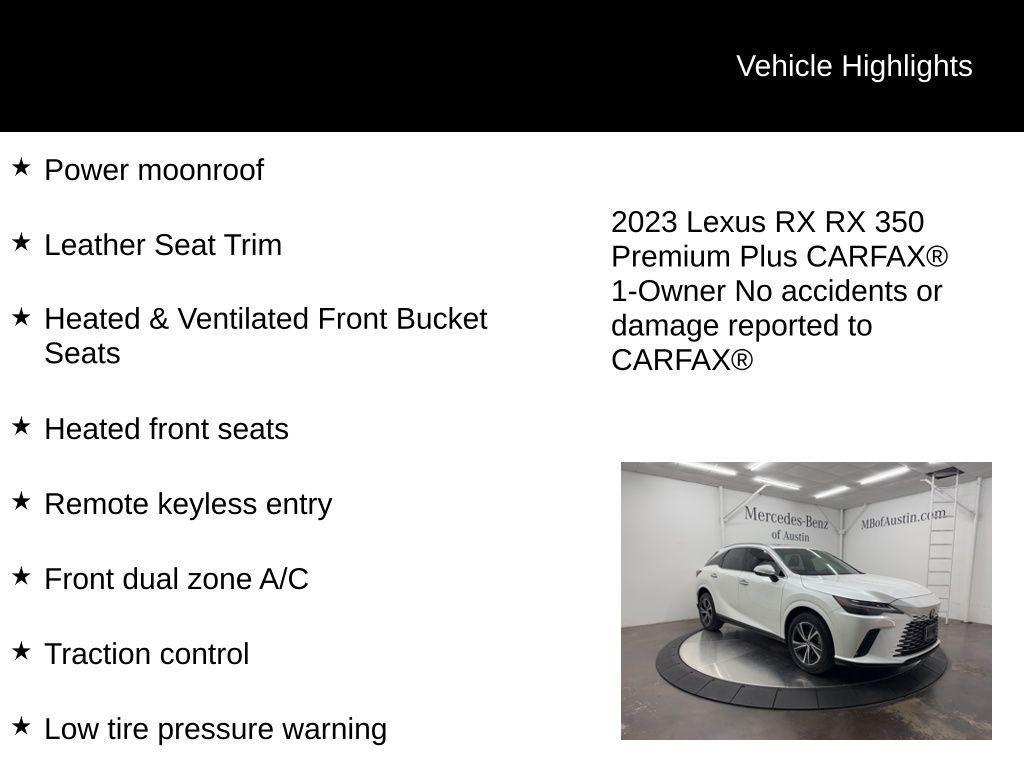 used 2023 Lexus RX 350 car, priced at $47,900