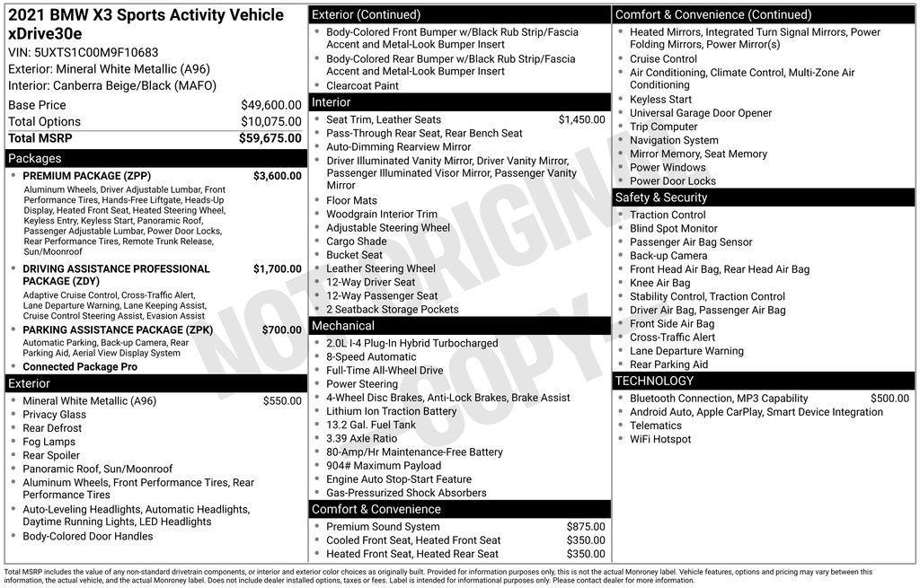 used 2021 BMW X3 PHEV car, priced at $31,700