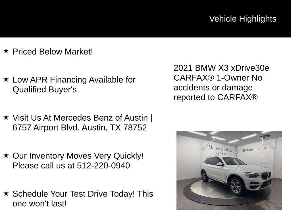used 2021 BMW X3 PHEV car, priced at $31,700