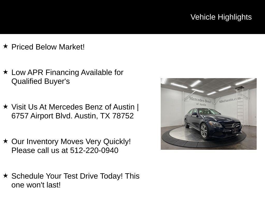 used 2018 Mercedes-Benz C-Class car, priced at $17,990
