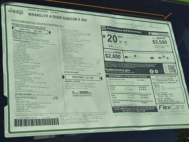 new 2025 Jeep Wrangler car, priced at $60,975