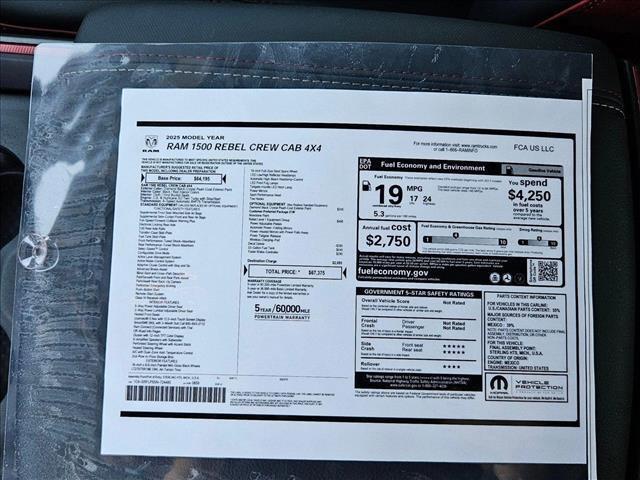 new 2025 Ram 1500 car, priced at $55,375