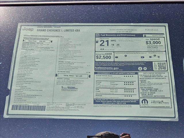 new 2025 Jeep Grand Cherokee L car, priced at $41,426