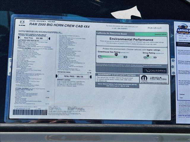 new 2026 Ram 2500 car, priced at $59,653