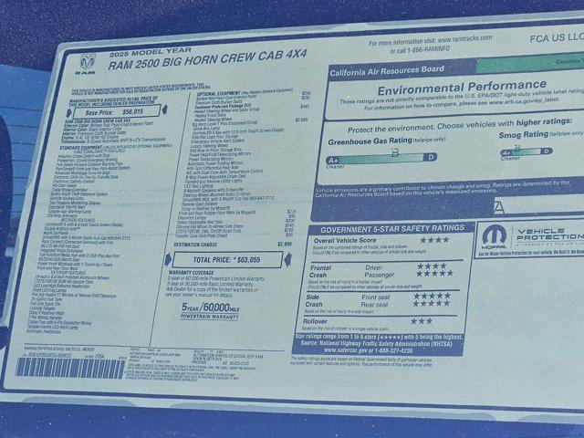 new 2025 Ram 2500 car, priced at $62,055