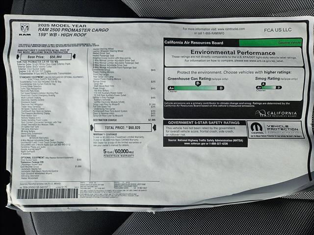 new 2025 Ram ProMaster 2500 car, priced at $51,710