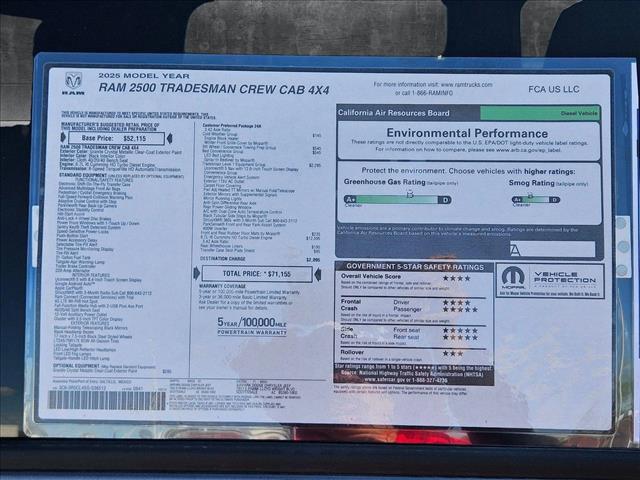 new 2025 Ram 2500 car, priced at $61,848