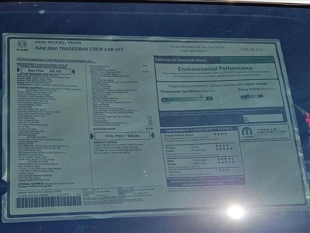 new 2026 Ram 2500 car, priced at $53,939