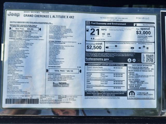 new 2025 Jeep Grand Cherokee L car, priced at $37,467