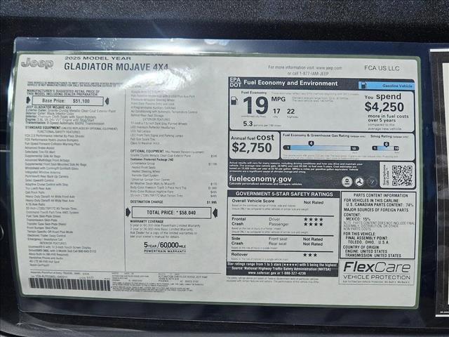 new 2025 Jeep Gladiator car, priced at $46,885