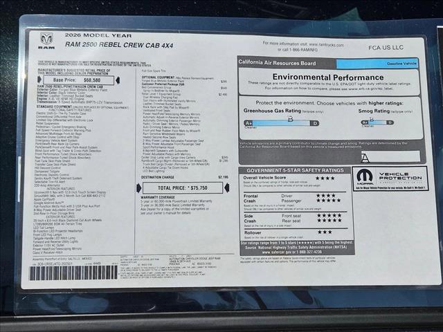 new 2026 Ram 2500 car, priced at $68,933