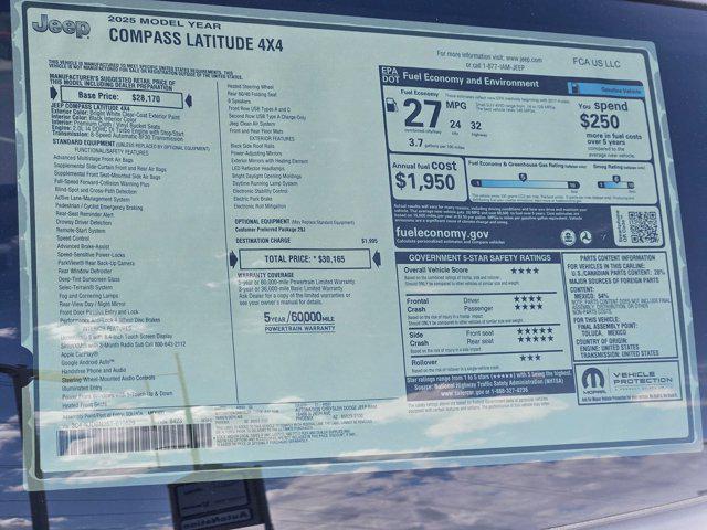 new 2025 Jeep Compass car, priced at $30,165