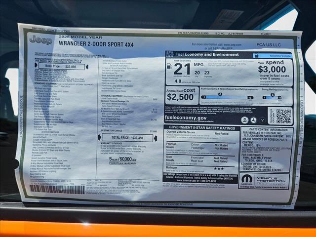 new 2025 Jeep Wrangler car, priced at $32,829