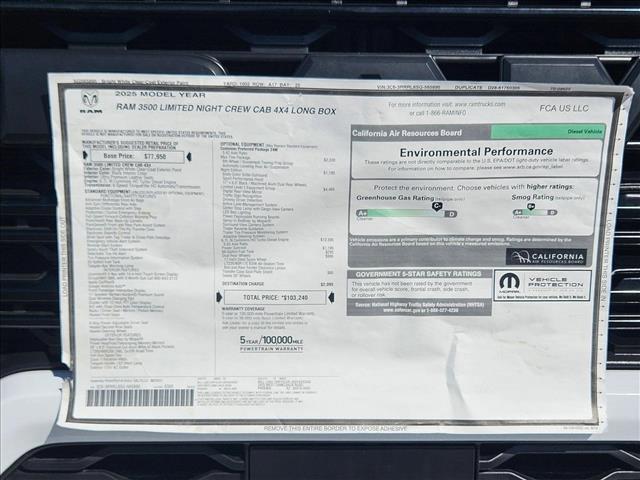 new 2025 Ram 3500 car, priced at $94,347