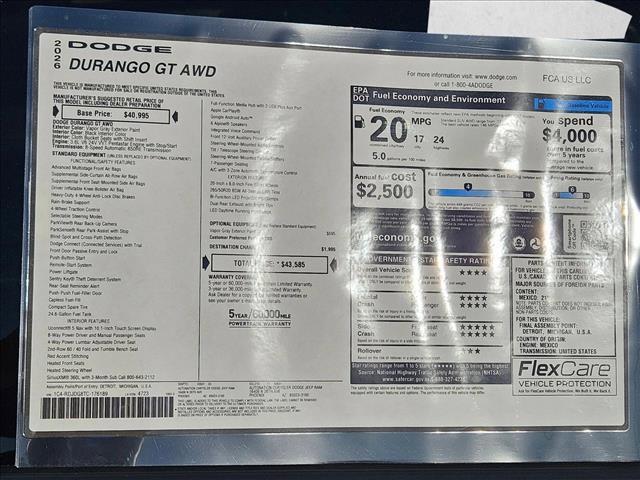 new 2026 Dodge Durango car, priced at $40,916