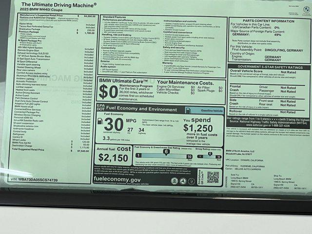 new 2025 BMW M440 car, priced at $67,545