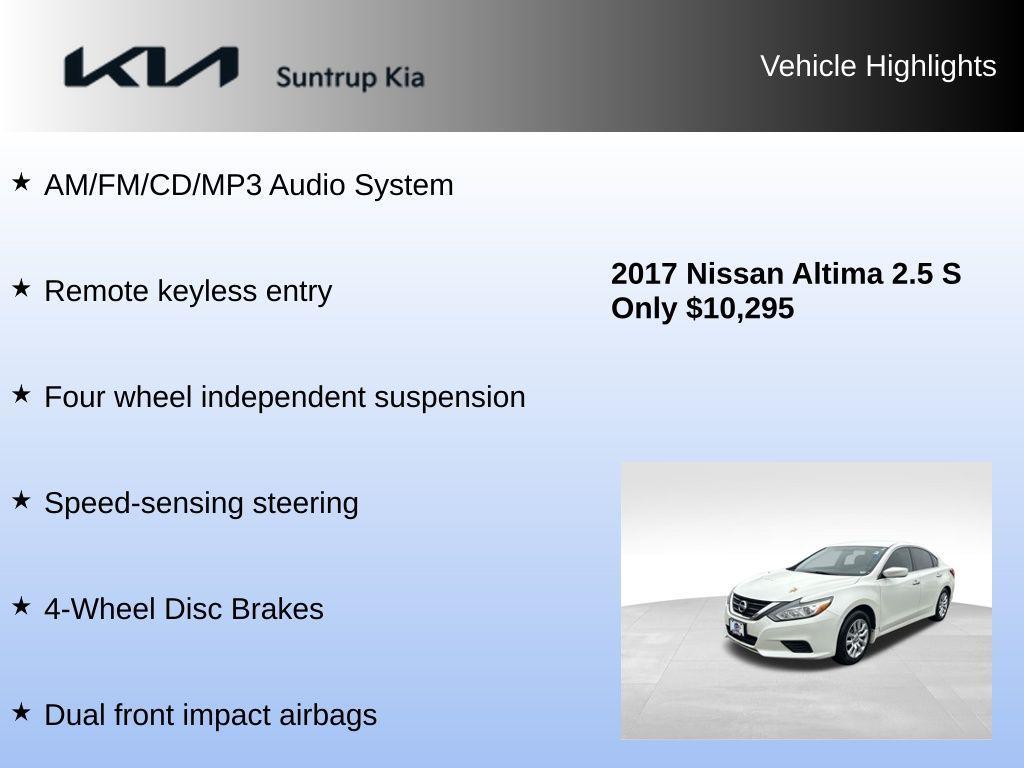 used 2017 Nissan Altima car, priced at $10,295