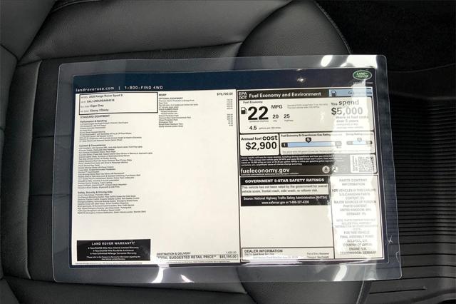 new 2025 Land Rover Range Rover Sport car, priced at $85,195
