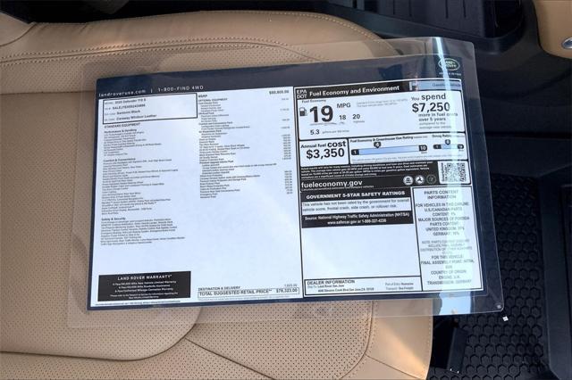 new 2025 Land Rover Defender car, priced at $78,323