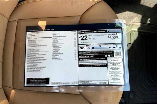 new 2025 Land Rover Range Rover Sport car, priced at $109,560