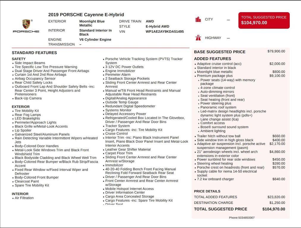 used 2019 Porsche Cayenne car, priced at $39,995