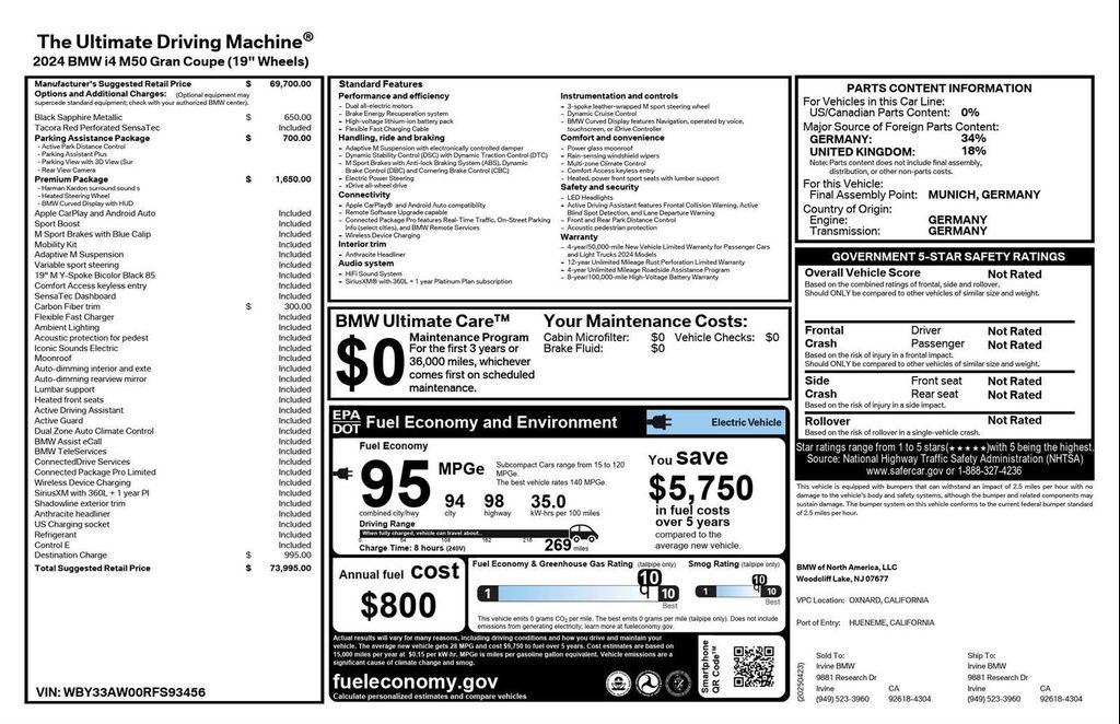 used 2024 BMW i4 Gran Coupe car, priced at $49,252