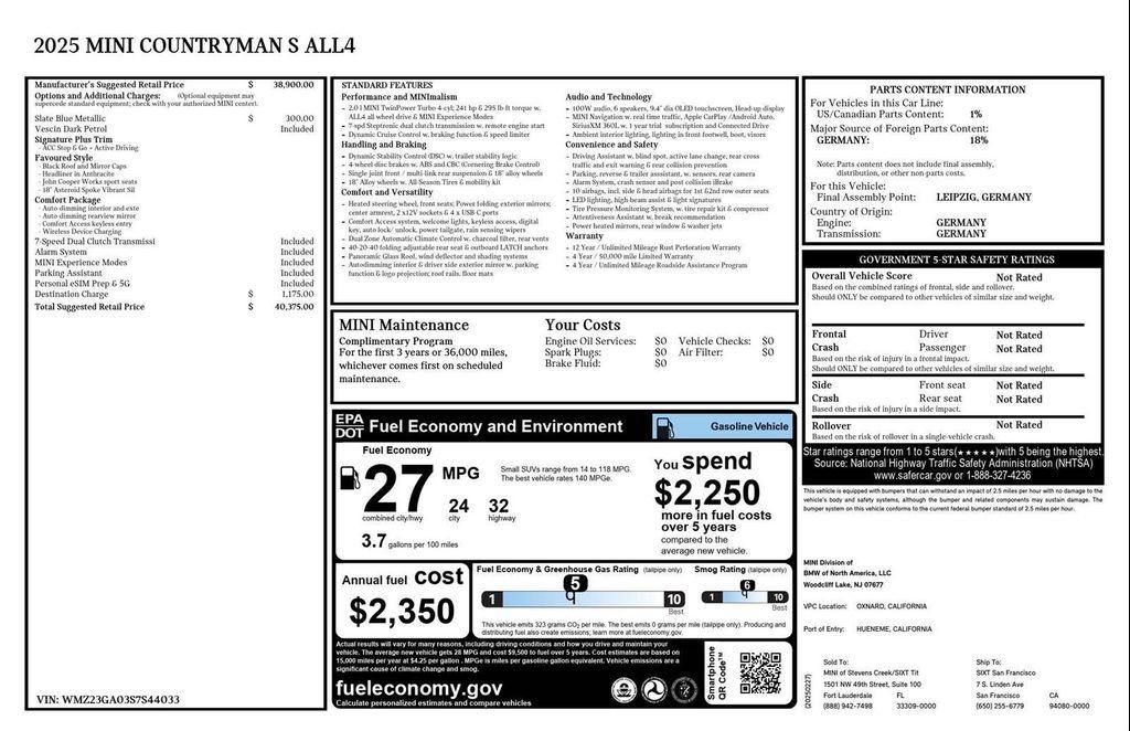 used 2025 MINI Countryman car, priced at $32,602