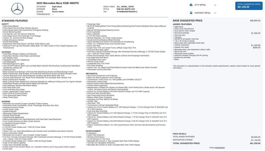 used 2023 Mercedes-Benz EQB 300 car, priced at $30,995