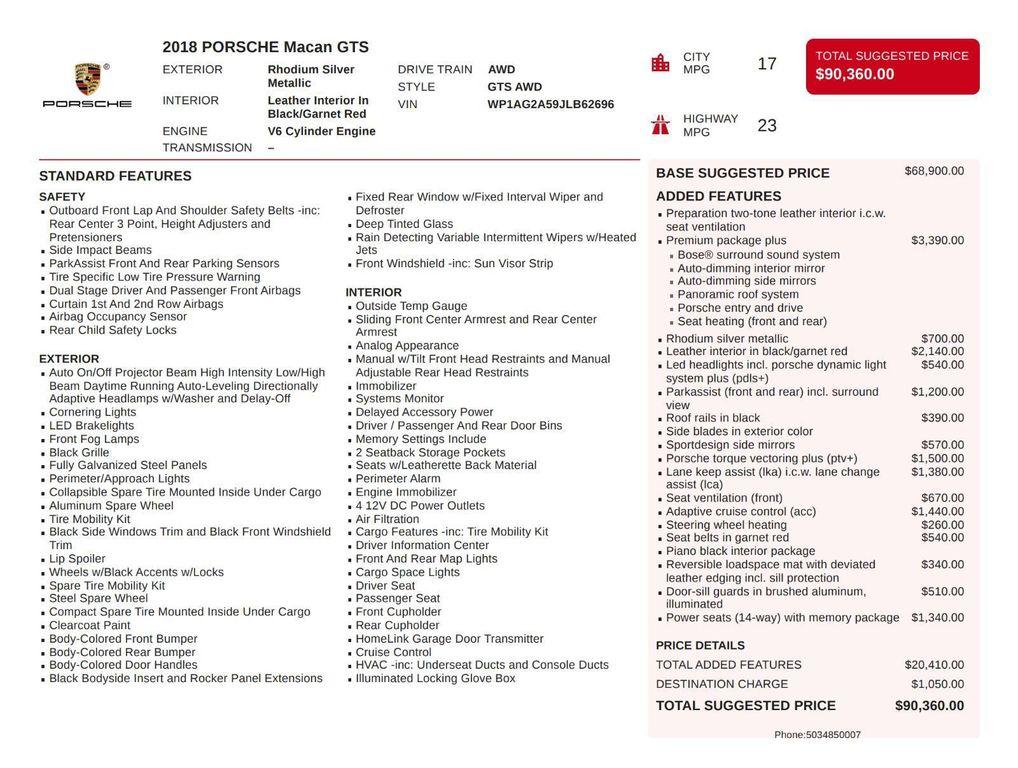 used 2018 Porsche Macan car, priced at $36,995