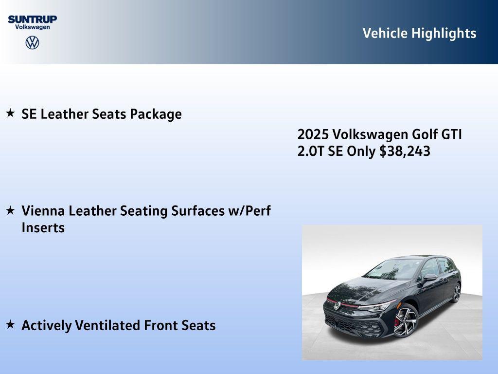 new 2025 Volkswagen Golf GTI car, priced at $38,243
