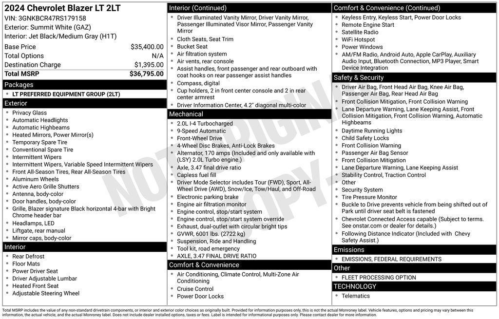 used 2024 Chevrolet Blazer car, priced at $26,555