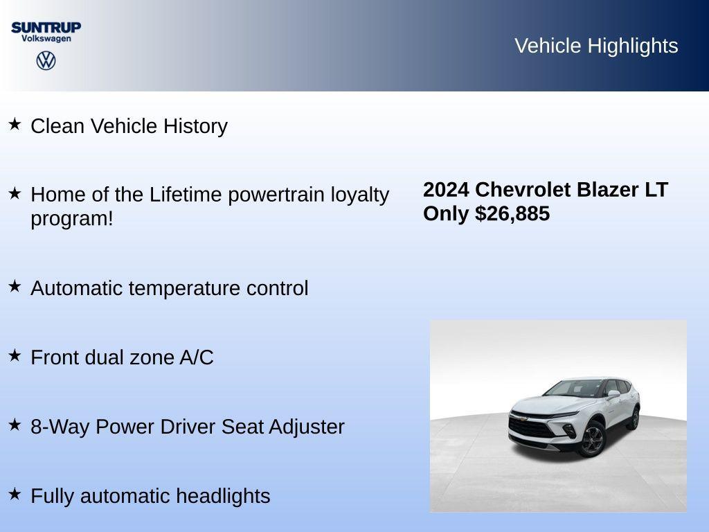 used 2024 Chevrolet Blazer car, priced at $26,555