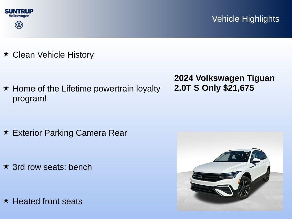 used 2024 Volkswagen Tiguan car, priced at $20,745