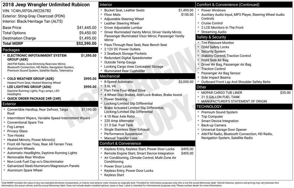 used 2018 Jeep Wrangler Unlimited car, priced at $24,815