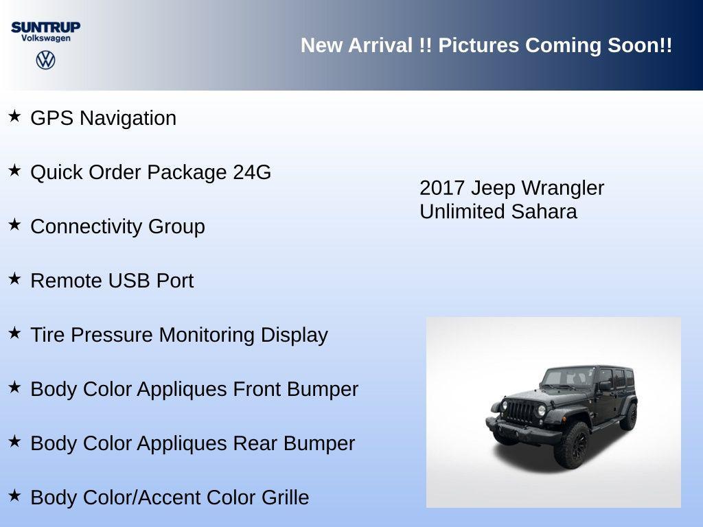 used 2017 Jeep Wrangler Unlimited car, priced at $24,525