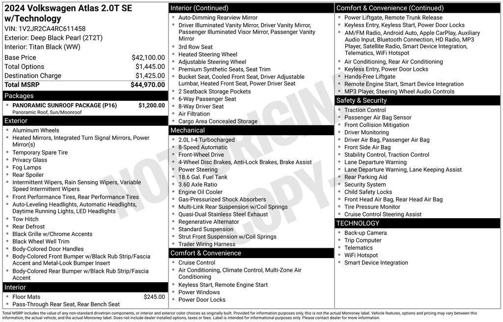 used 2024 Volkswagen Atlas car, priced at $32,495