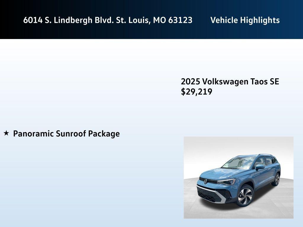 new 2025 Volkswagen Taos car, priced at $28,969