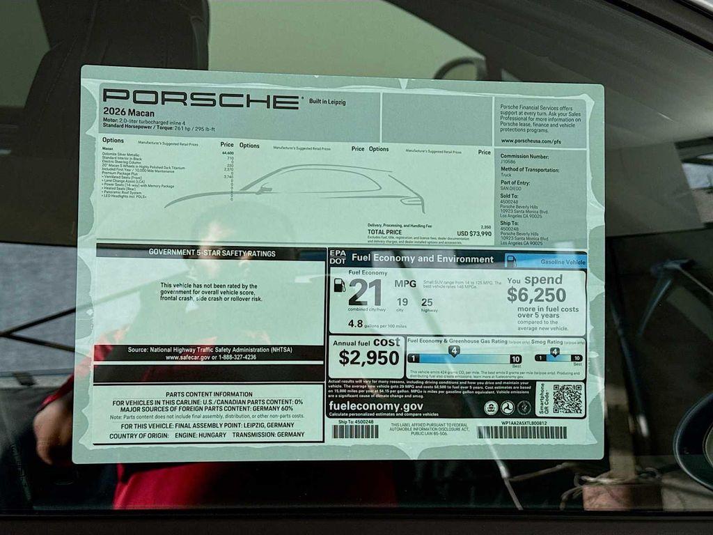 new 2026 Porsche Macan car, priced at $73,990