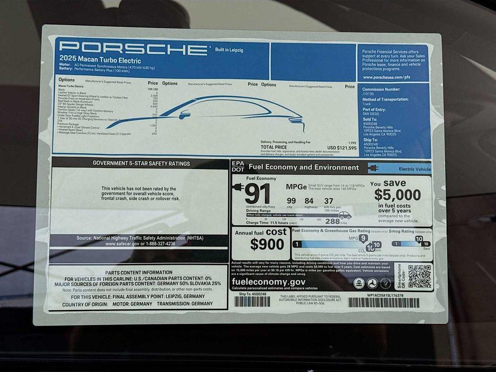 new 2025 Porsche Macan car, priced at $121,595